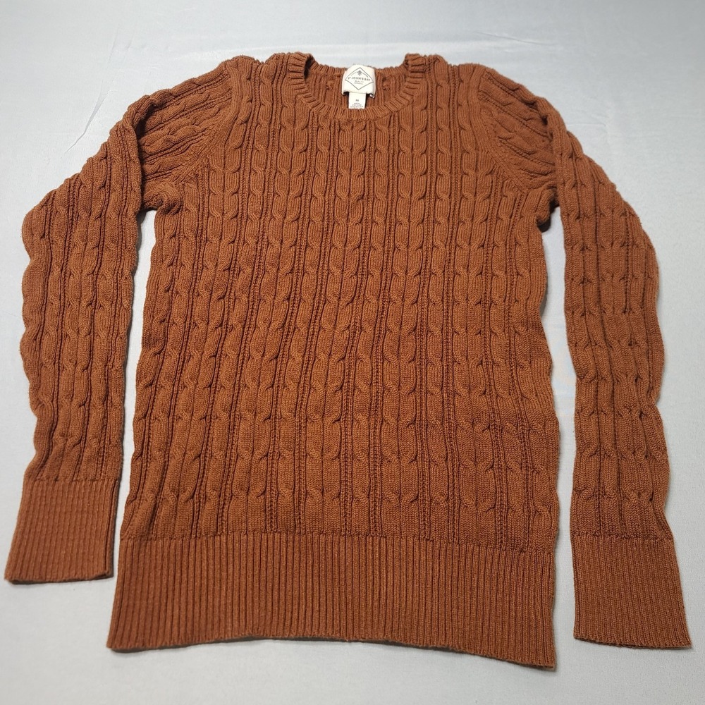 Womens Cable Knit Sweater Medium Cozy Chic Timeless Textured  Crew Neck Comfy